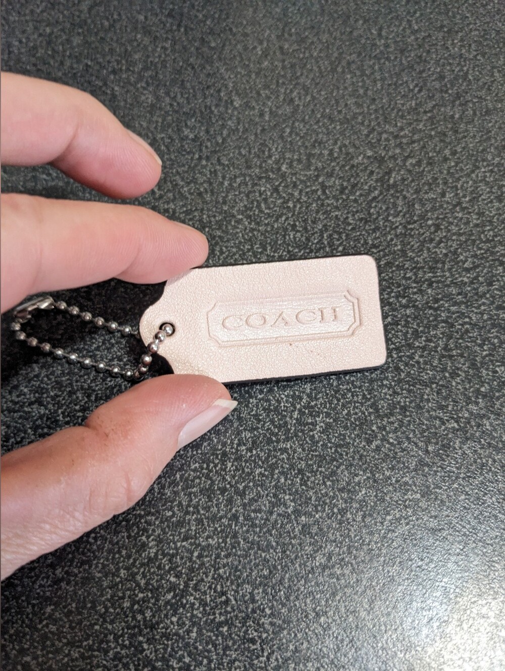 Coach Hangtag Double Sided Embossed Light Pink Vintage Vibes Bag Charm Keychain
